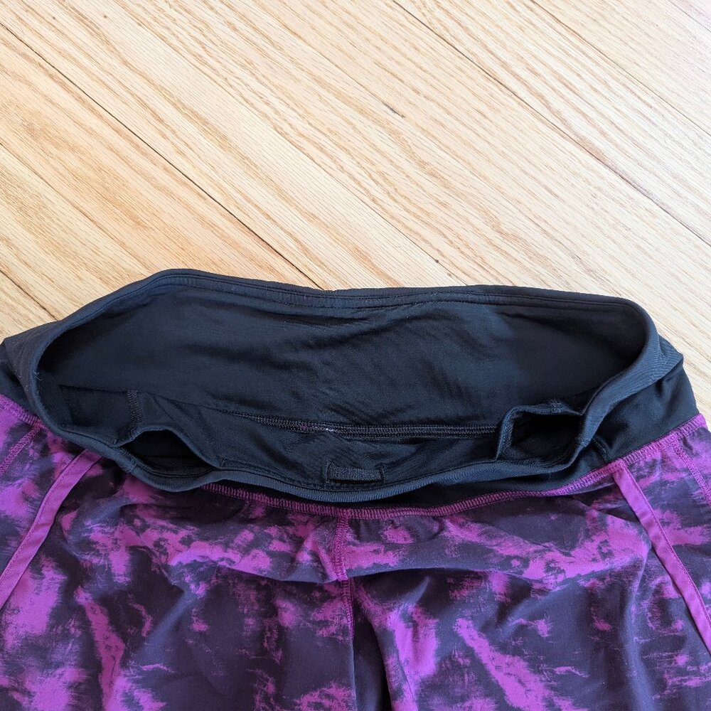 EUC Lululemon Run Times Short 4-way Stretch Breezie Regal Plum Black Women's 6 S - Picture 6 of 8